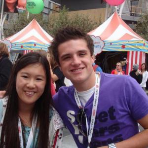 Tina Q Nguyen and actor Josh Hutcherson at the Power of Youth event 2008 at LA Live