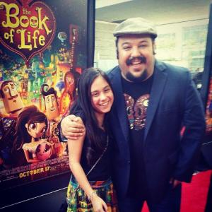 Genesis Ochoa with Jorge Gutierrez at the Los Angeles premiere of The Book of Life