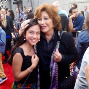 Genesis Ochoa with actress Angelica Maria at the Los Angeles premiere for The Book of Life