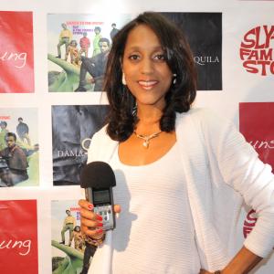 Karla Gordy Bristol working the red carpet at TV Ones Unsung on Sly and the Family Stone Premier Red Carpet Interviewer and event QA Host