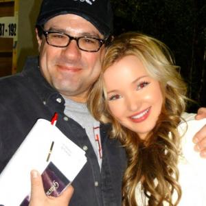 Dove Cameron with Director Andy Fickman on the set of Disney Channels pilot Bits  Pieces