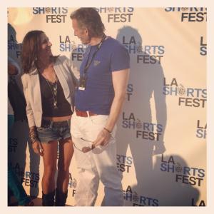 C Ashleigh Caldwell with director Patrick Lander representing Life Eternal at LA Shorts Fest