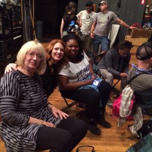 With Tracy Moss  Ann Taylor and Camille Friend on set of Miles Ahead