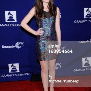 Rachel Brett on the red carpet for the Grammy Foundation.