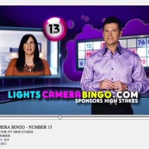As Contestant LIGHTS CAMERA BINGO TV Bumper sponsor ITV 'High Stakes'