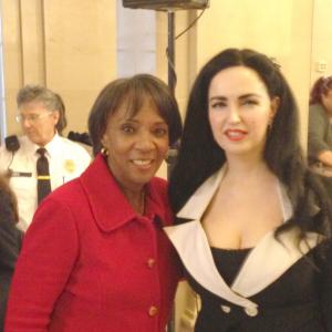 ALEXIS KILEY AND JACKIE LACEY ACTRESS ALEXIS KILEY WITH LOS ANGELES DISTRICT ATTORNEY JACKIE LACEY AT THE 2015 OATH OF OFFICE FOR THE NEWLY APPOINTED LOS ANGELES COUNTY SHERIFF JIM MCDONNELL