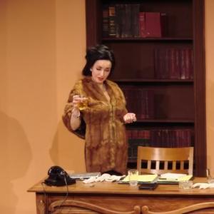 Actress Alexis KIley in the stage production of Go Back For Murder where she played two roles Lady MelkshamElsa