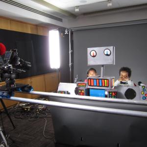 On set of Scholastic video shoot - June 2012