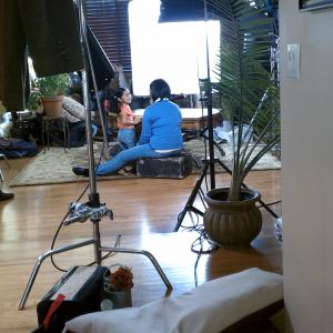 On the set of Sewing Express infomercial  Feb 2011