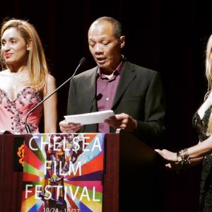 Ingrid JeanBaptiste Paul Calderon Elizabeth Kemp at the Closing Award Ceremony of the first annual Chelsea Film Festival