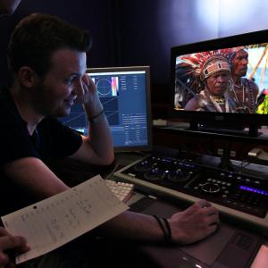 Steve editing documentary Following the Way 2010