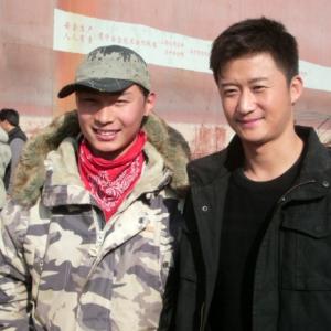 With actor Jacky Wu, on the shooting of 'Metallic Attraction: Kungfu Cyborg', Shanghai, China, 2009.