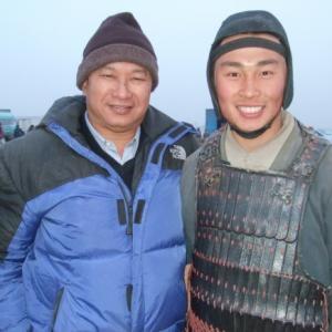 With movie director John Woo on the shooting of Red Cliff Hebei China 2007