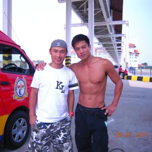 With actor Andy On, on the shooting of 'The Viral Factor', Malaysia, 2011.