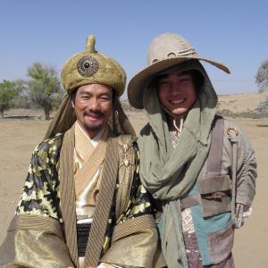 With actor Tak Yuen on the shooting of Treasure Inn Ningxia China 2010