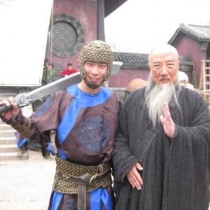 With actor Hai Yu, on the shooting of 'Shaolin/New Shaolin Temple', Zhejiang, China, 2010.