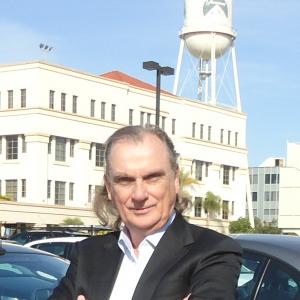 Philip Sedgwick pitching on the Paramount lot.