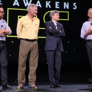 Harrison Ford JJ Abrams Alan Horn and Robert A Iger at event of Zvaigzdziu karai galia nubunda 2015