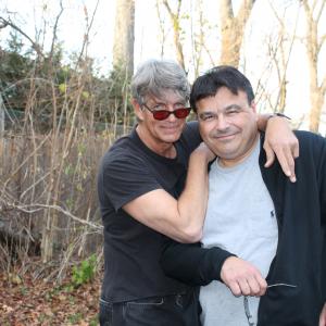 Eric Roberts and Mike Lovaglio on the set of The Night Never Sleeps