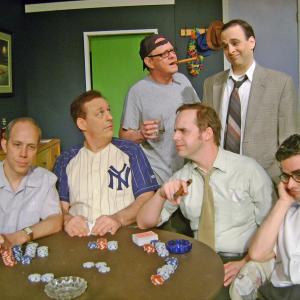 Murray the Cop in the Odd Couple in NY pinstripes at the City Theatre in Austin Texas