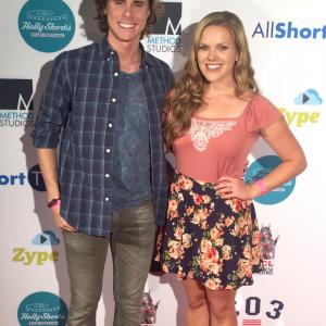 Darielle Deigan with Dating Pains cocreator Baker Chase at Hollyshorts Festival in Hollywood CA
