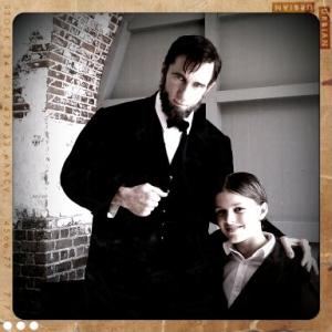 With Bill Oberst Jr on set of Abraham Lincoln vs Zombies