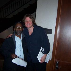 Calvin Berry with Director Peter Howitt at the Tribeca Grand Hotel for premiere of Laws of Attraction in NY.