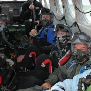 Just before takeoff for a 31,000ft skydive. I (Gregory Chater) are at bottom right corner.