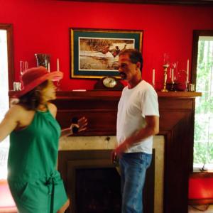 Julie Chapin as Mildred in Red Barber slapping Anthony J Sacco as Zack in Red Barber June 2014