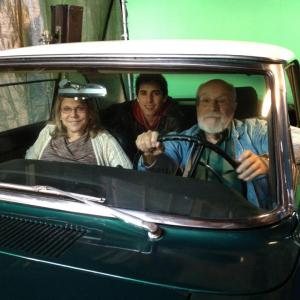 Actress Julie Chapin as Grandma Howard Charlie Dreizen as Matthew Howard and Phil Amico as Grandpa Howard in the Green Screen Scene in The Hardest Six