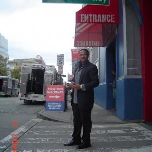 Carl Ducena on set in NYC carlducena lawandordersvu onset newyorkcity