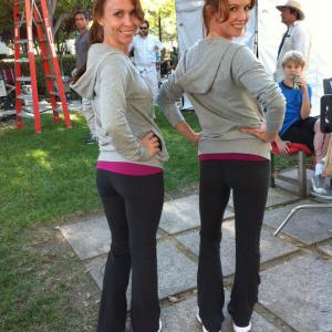 Melissa Barker with Challen Cates on the set of Big Time Rush