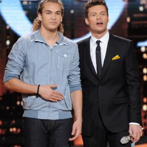 Ryan Seacrest and DeAndre Brackensick at event of American Idol: The Search for a Superstar (2002)