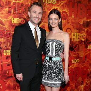 Chris Hardwick and Lydia Hearst at event of The 67th Primetime Emmy Awards (2015)