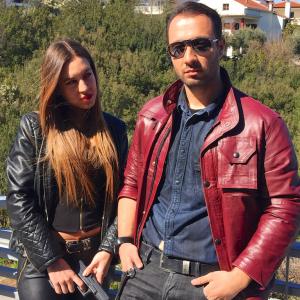 Vassilis Kiltidis with Areti Kyrioti at the backstage of Bad Start