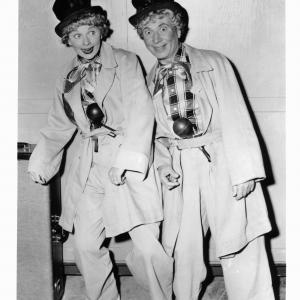 Still of Lucille Ball and Harpo Marx in I Love Lucy 1951
