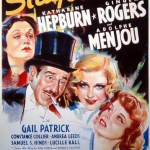 Katharine Hepburn, Lucille Ball, Ginger Rogers, Adolphe Menjou and Gail Patrick in Stage Door (1937)