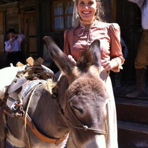 Sarah McDermott on the set of Tales of the Frontier