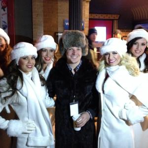 Cameron Scott Nadler with the Stella Artois girls at The Sundance Film Festival 2014