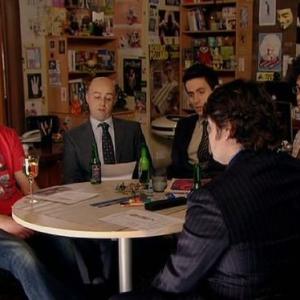 Still of Chris ODowd Richard Ayoade Simon Snashall Charlie Baker and Ed Weeks in The IT Crowd 2006