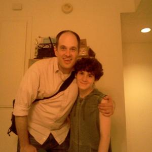 William Leon on the set of Camouflage with his film dad,Mike Ostroski.