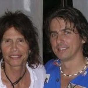 Hanging out with Steven Tyler before he performed at the Celebration of the Seas event in Key Largo FL