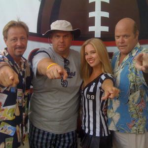 Kevin Meyer, Chris Turner, Brandi and Rex Linn on the set of Gameday with Rex and Kevo.