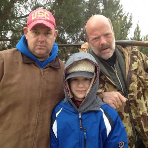 My son Dylan and I with Rex Linn prepping for an upcoming role