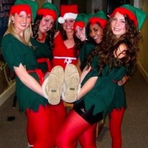 Behind the Scenes of Katy Perry's Next or Not sketch on MTV - Jenny Austin as Santa with supporting elves