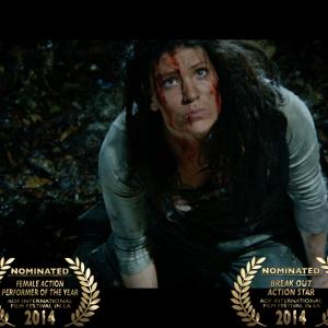 Still from REDEEM the Beginning. Nominated for Female Action Performer of the Year 2014 and Breakout Action Star.