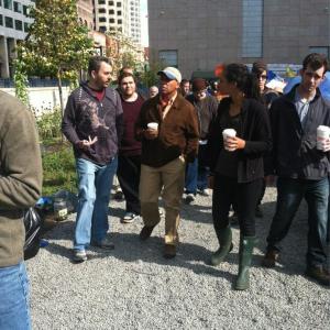 Gregg Housh with Massachusetts Governor Deval Patrick at Occupy Boston.