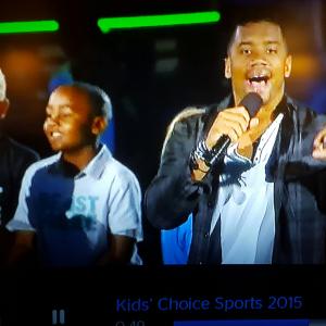 Brayden as Marshawn Lynch Challenging Boy on the Kids Choice Sports Awards 2015