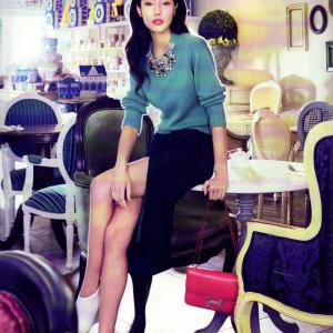 Shiya Zhao in Harper's Bazaar.