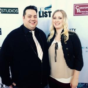 Tim Drake and his wife, makeup artist Vanella Drake at the Online Film Awards Red Carpet for 'Beyond the Shadows'.